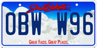 SD license plate 0BWW96