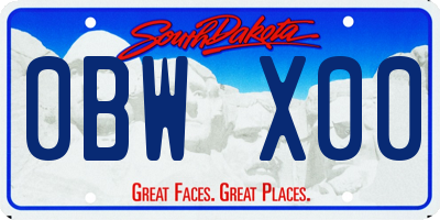 SD license plate 0BWX00