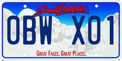 SD license plate 0BWX01