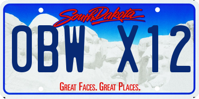 SD license plate 0BWX12
