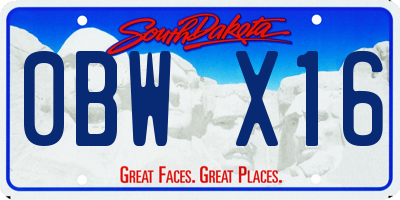 SD license plate 0BWX16