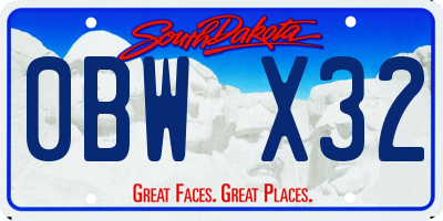 SD license plate 0BWX32