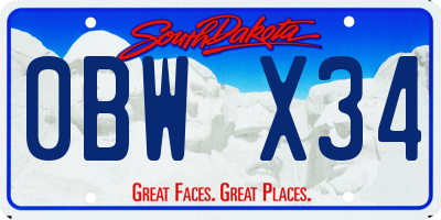 SD license plate 0BWX34