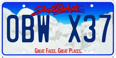 SD license plate 0BWX37