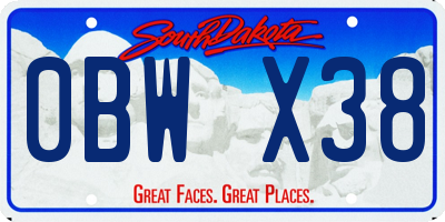 SD license plate 0BWX38