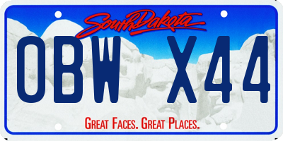 SD license plate 0BWX44