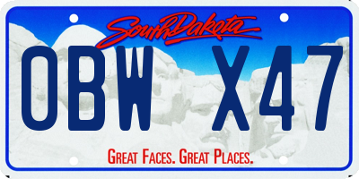 SD license plate 0BWX47