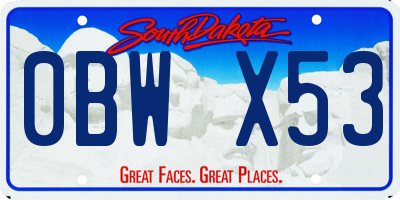 SD license plate 0BWX53
