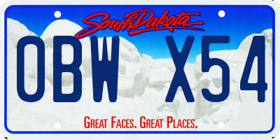 SD license plate 0BWX54