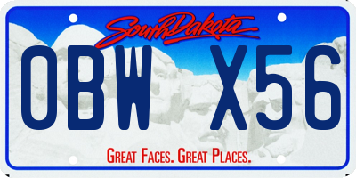 SD license plate 0BWX56