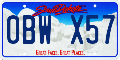 SD license plate 0BWX57