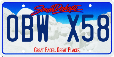 SD license plate 0BWX58
