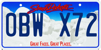 SD license plate 0BWX72