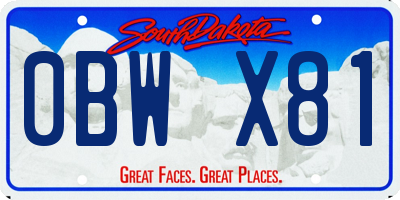 SD license plate 0BWX81