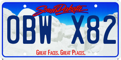 SD license plate 0BWX82