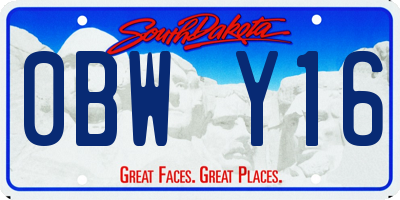 SD license plate 0BWY16