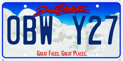 SD license plate 0BWY27