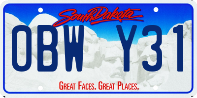 SD license plate 0BWY31