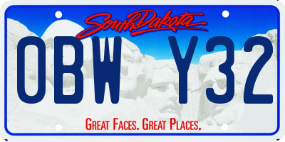 SD license plate 0BWY32