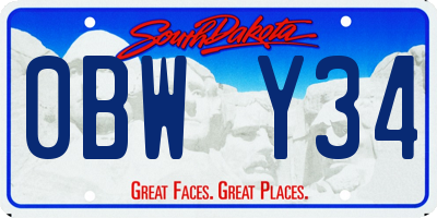 SD license plate 0BWY34