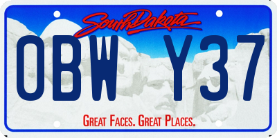 SD license plate 0BWY37