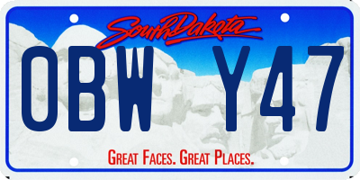 SD license plate 0BWY47