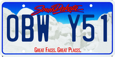 SD license plate 0BWY51