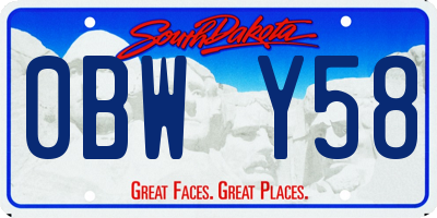 SD license plate 0BWY58