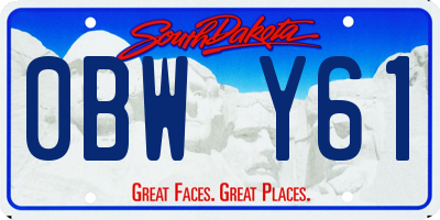 SD license plate 0BWY61