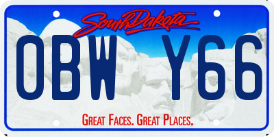 SD license plate 0BWY66