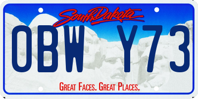 SD license plate 0BWY73