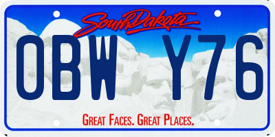 SD license plate 0BWY76