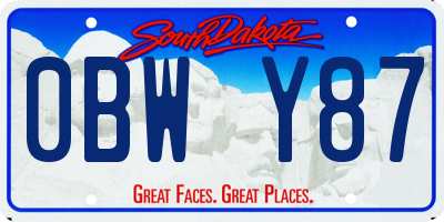 SD license plate 0BWY87