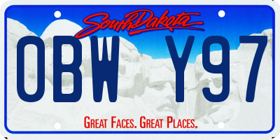 SD license plate 0BWY97