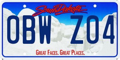 SD license plate 0BWZ04