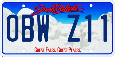 SD license plate 0BWZ11