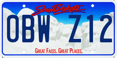 SD license plate 0BWZ12