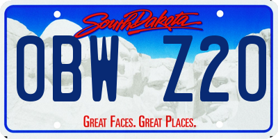 SD license plate 0BWZ20