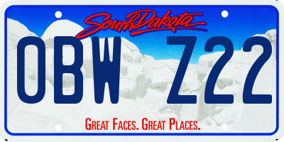 SD license plate 0BWZ22