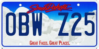SD license plate 0BWZ25