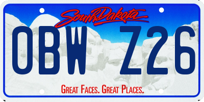 SD license plate 0BWZ26
