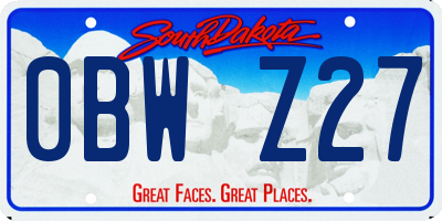 SD license plate 0BWZ27