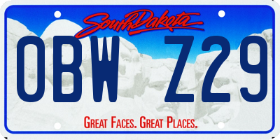 SD license plate 0BWZ29