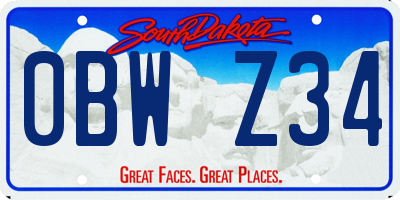 SD license plate 0BWZ34