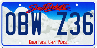 SD license plate 0BWZ36