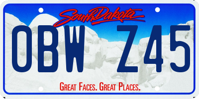 SD license plate 0BWZ45