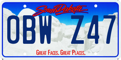 SD license plate 0BWZ47