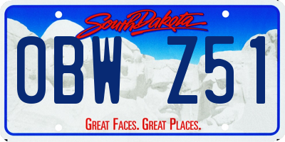 SD license plate 0BWZ51