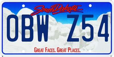 SD license plate 0BWZ54