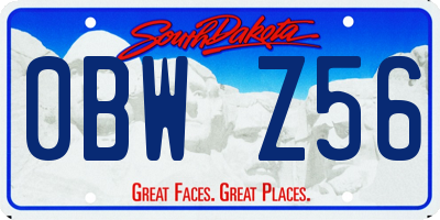 SD license plate 0BWZ56